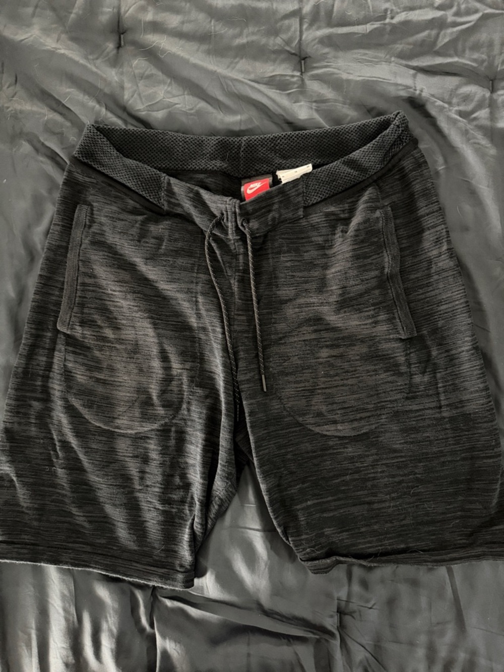 Nike Sportswear Men's Black Heather Athletic Knit Shorts